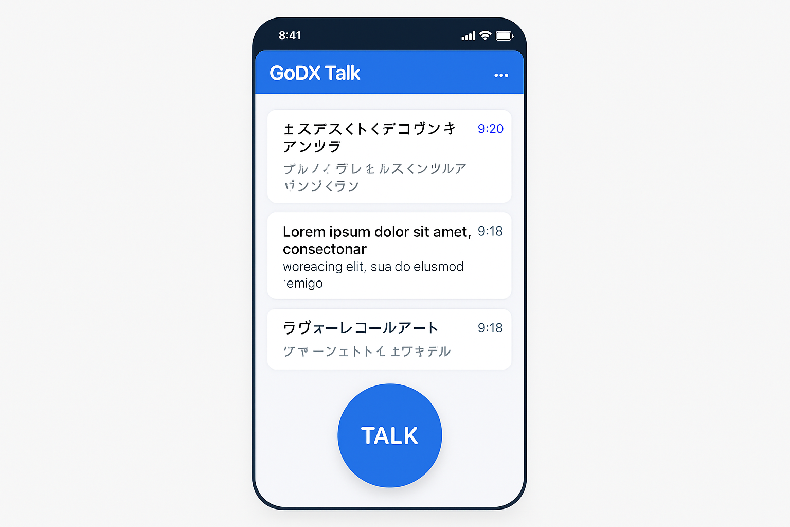 GoDX Talk mobile app screen